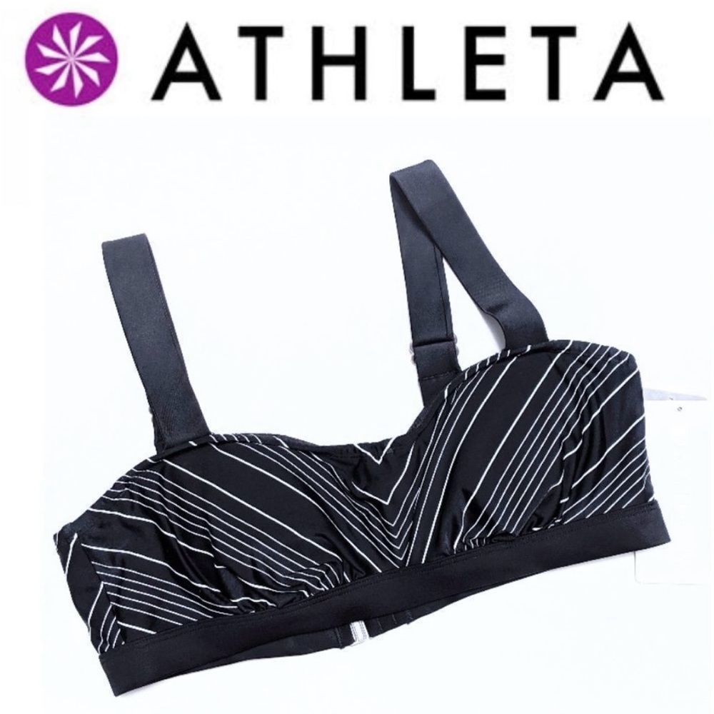 Athleta Black White Chevron Bikini Top
